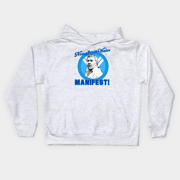 NSW Manifest - Rugby League State of Origin Democracy Manifest Kids Hoodie by Simontology